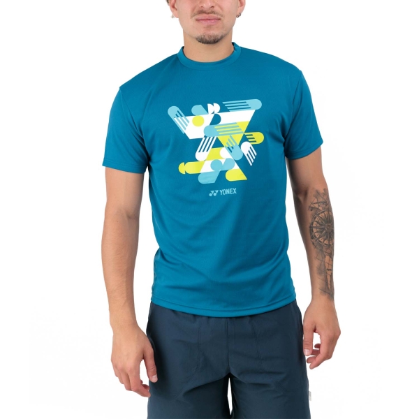 Camisetas de Tenis Hombre Yonex Practice Court Camiseta  Blue Green YM0043BV