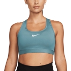 Nike Swoosh Sports Bra - Denim Turquoise/White