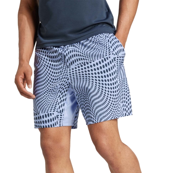 Pantaloncini Tennis Uomo adidas adidas Club Graphic Logo 7in Shorts  Blue Spark/Aurora Ink  Blue Spark/Aurora Ink IM5461
