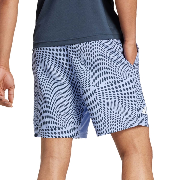 adidas Club Graphic Logo 7in Pantaloncini - Blue Spark/Aurora Ink
