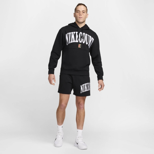 Nike Court Heritage Felpa - Black/White/Flat Pewter