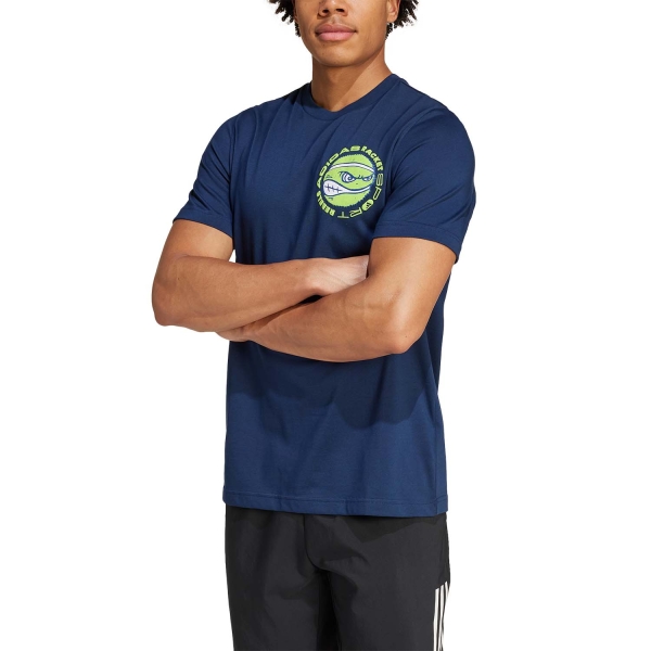 Men's Tennis Shirts adidas Racket TShirt  Collegiate Navy IW0145