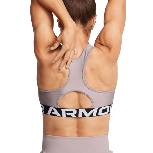 Under Armour HeatGear Authentics Mid Reggiseno Sportivo - Tetra Gray/White
