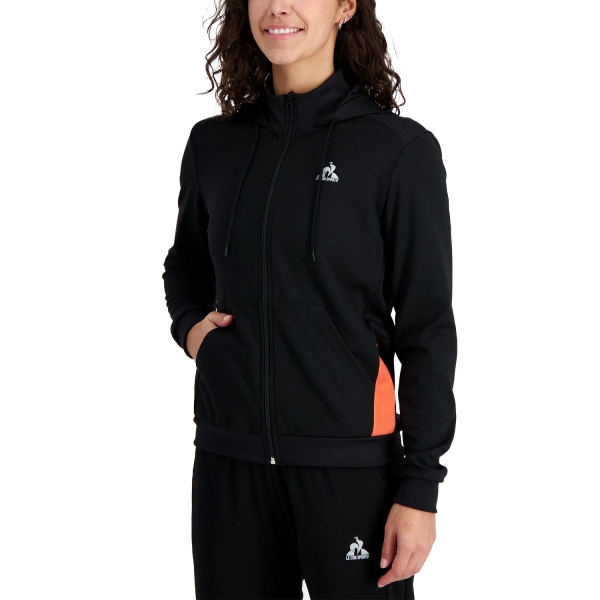 Maglie e Felpe Tennis Donna Le Coq Sportif Le Coq Sportif Court Sudadera  Black/Orange  Black/Orange 2410237