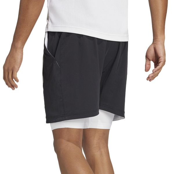 adidas Set AEROREADY 2 in 1 7in Shorts - White/Black