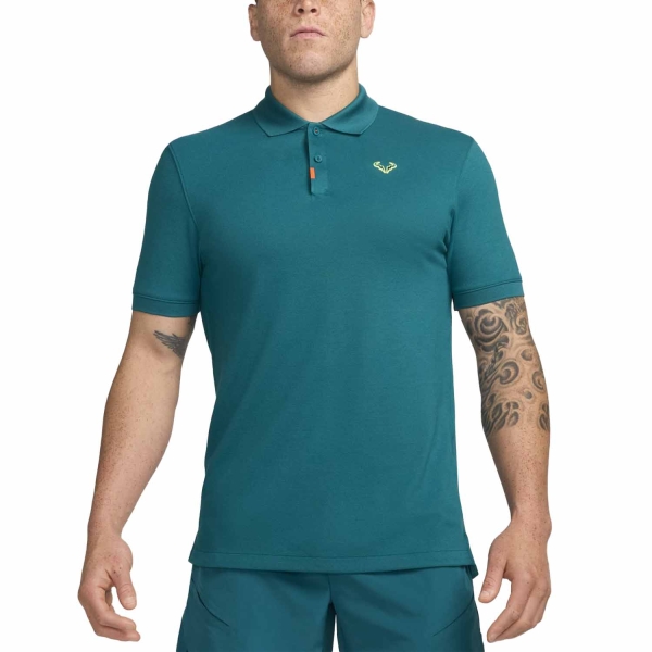 Polo Tennis Uomo Nike Rafa Logo Polo  Geode Teal/Volt DD8532381