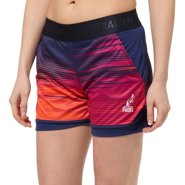 Skirts, Shorts & Skorts Australian Gradient Lines 2 in 1 4in Shorts  Blu Cosmo PADSH0005842