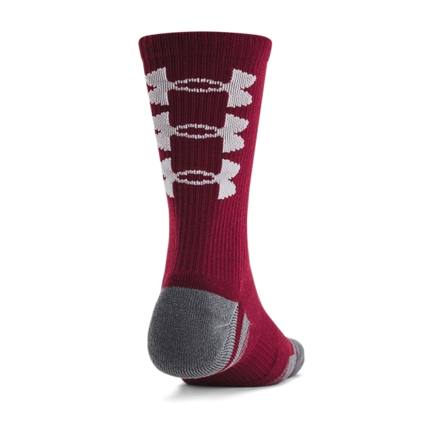 Under Armour Performance Tech Crew x 3 Calze - Cardinal/Black
