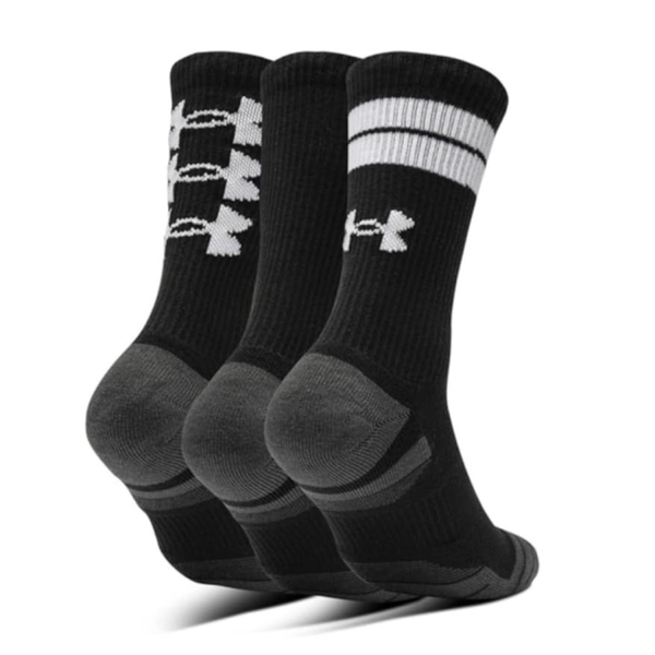 Under Armour Performance Tech Crew x 3 Calze - Black/White