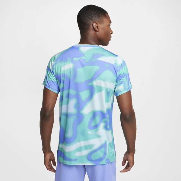 Nike Court Advantage Printed T-Shirt - Glacier Blue/Black