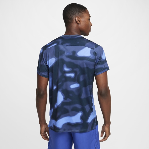 Nike Court Advantage Printed T-Shirt - Armory Navy/White