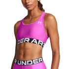 Under Armour HeatGear Authentics Mid Sports Bra - Vivid Magenta/White