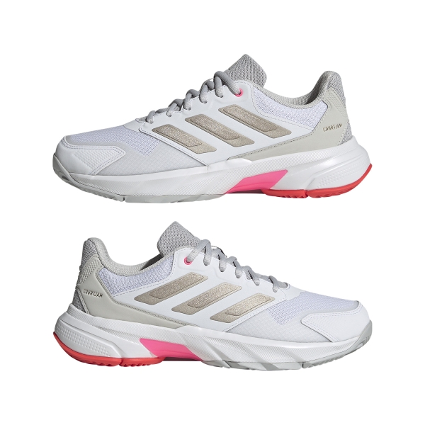 adidas Courtjam Control 3 - Cloud White/Iron Metalic/Lucid Red