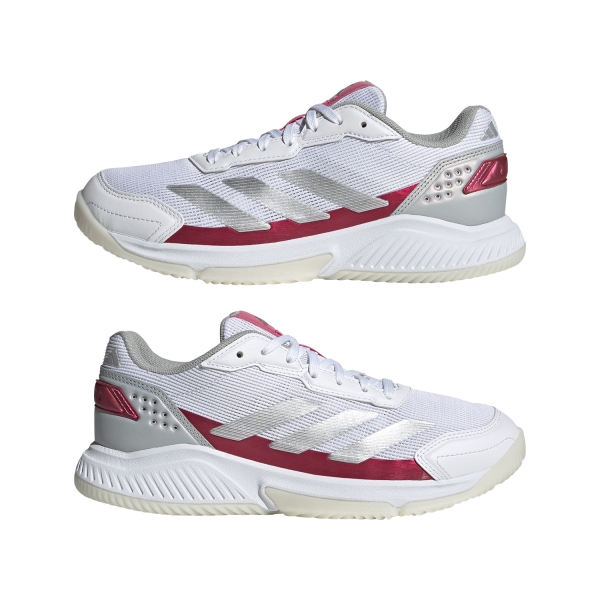 adidas Courtquick Padel - White/Silver Metal/Lucid Pink
