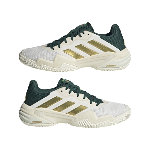adidas Barricade 13 VTG - Core White/Gold Metal/Collegiate Green