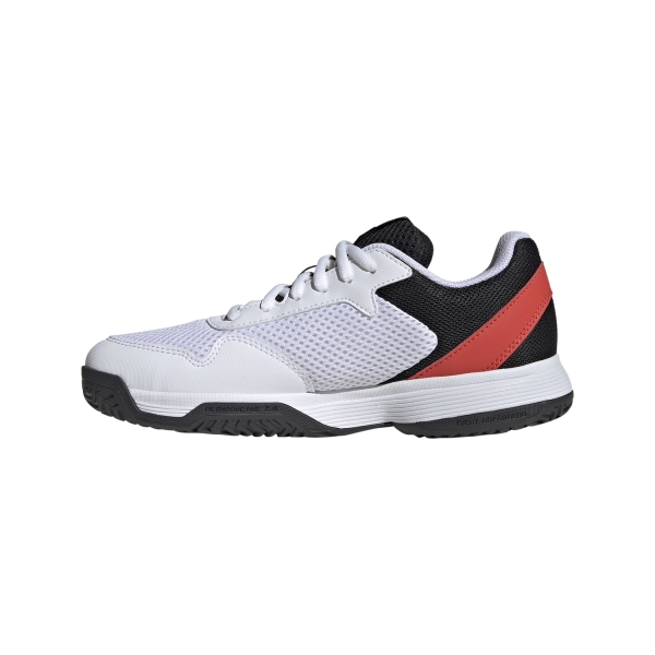 adidas Courtflash Bambini - Ftwr White/Silver Met/Bright Red