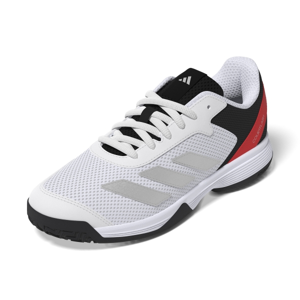 adidas Courtflash Bambini - Ftwr White/Silver Met/Bright Red