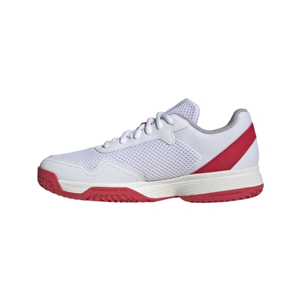 adidas Courtflash Bambini - Cloud White/Core Black/Lucid Red