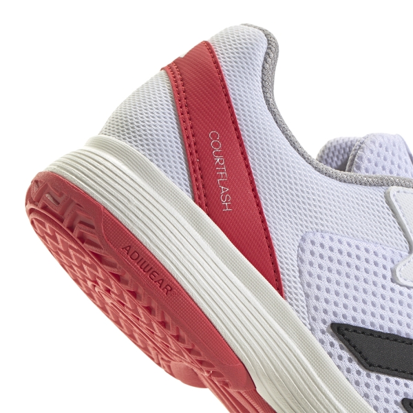 adidas Courtflash Bambini - Cloud White/Core Black/Lucid Red