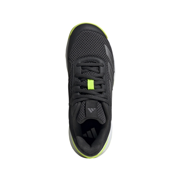 adidas Courtflash Bambini - Carbon/Iron Met/Lucid Lemon