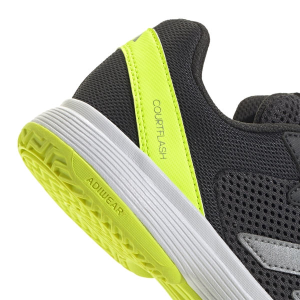 adidas Courtflash Bambini - Carbon/Iron Met/Lucid Lemon