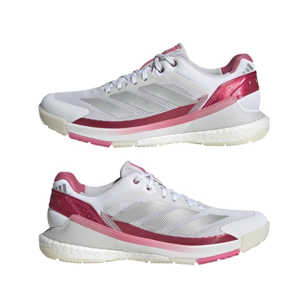 adidas Crazyquick Boost Padel - FTWR White/Silver Metal/Lucid Pink