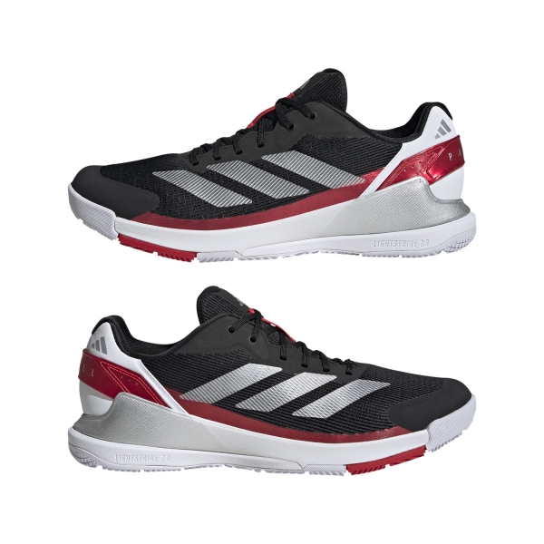 adidas Crazyquick LS Padel - Core Black/Silver Metallic/Lucid Red