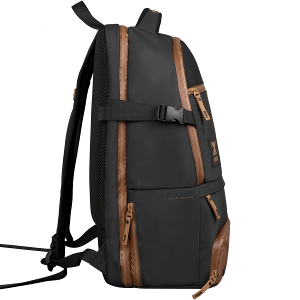 NOX Luxury Open Backpack - Negro/Marrón