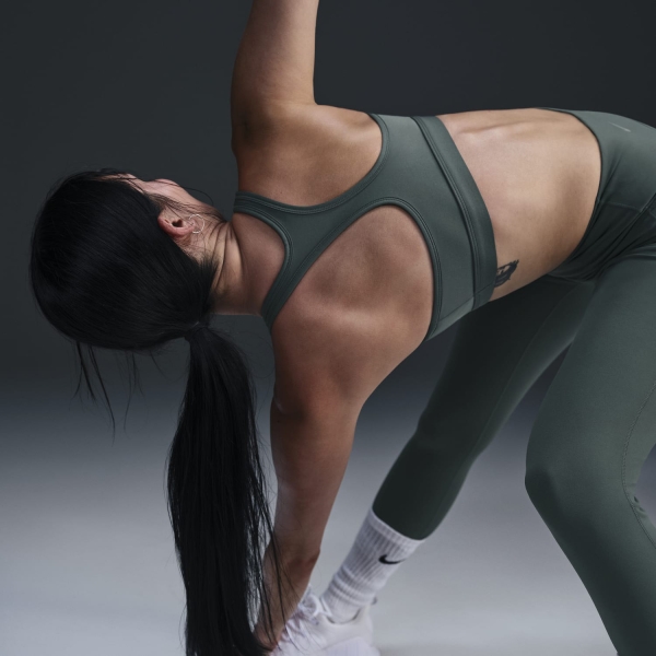 Nike Swoosh Light Sports Bra - Vintage Green/White
