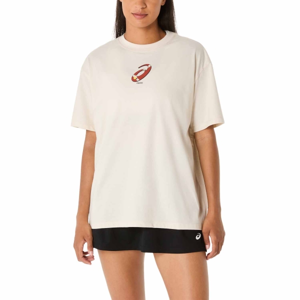 Magliette e Polo Tennis Donna Asics Court Graphic Logo Maglietta  Birch 2042A379200