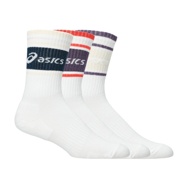 Asics Logo Crew x 3 Calze - Brilliant White/Multi