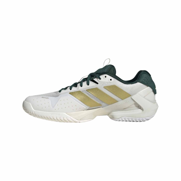 adidas adizero Ubersonic 5 - Core White/Gold Metal/Collegiate Green
