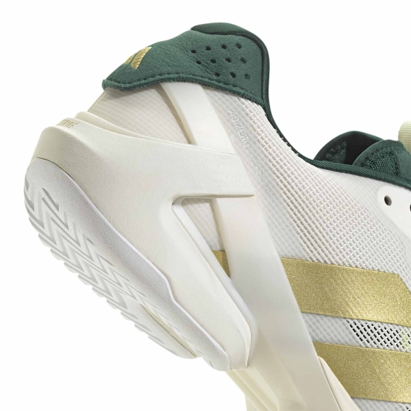 adidas adizero Ubersonic 5 - Core White/Gold Metal/Collegiate Green