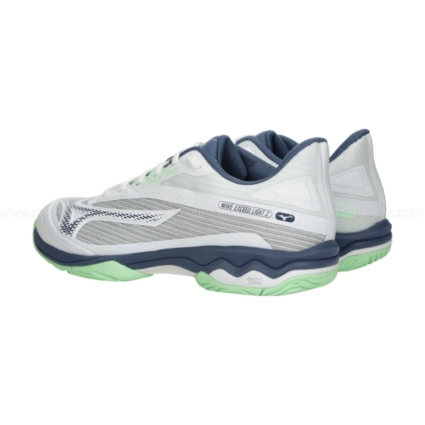 Mizuno Wave Exceed Light 2 All Court - White/Vintage Indigo/Neo Mint