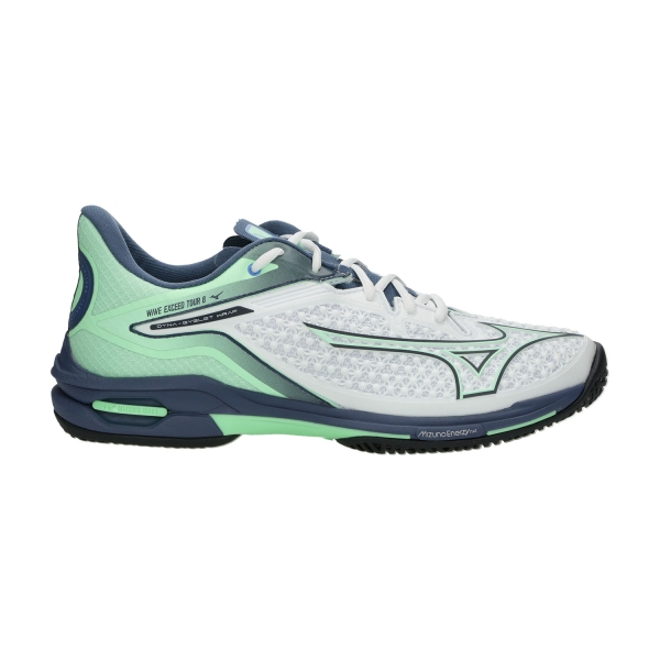 Scarpe Tennis Uomo Mizuno Wave Exceed Tour 6 All Court  White/India Ink/Neo Mint 61GA247037