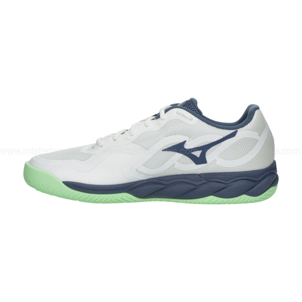 Mizuno Wave Enforce Court Clay - White/Vintage Indigo/Neo Mint