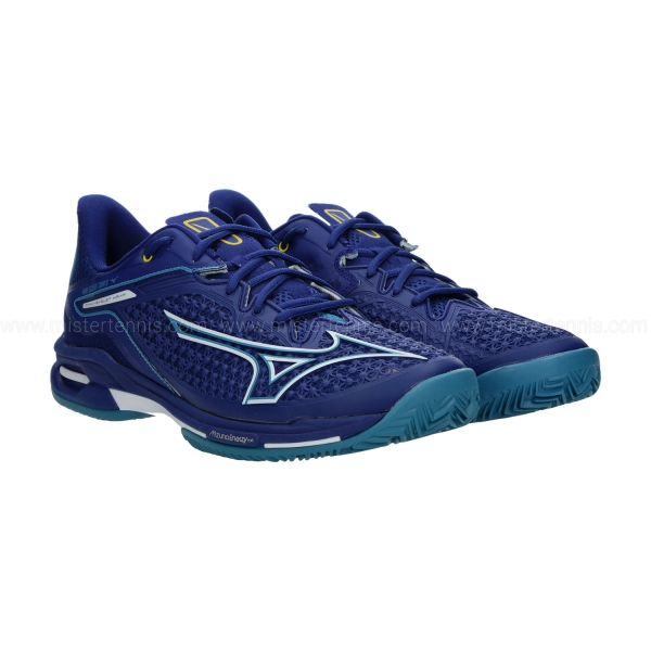 Mizuno Wave Exceed Tour 6 Clay - Bellwether Blue/White/Fjord Blue