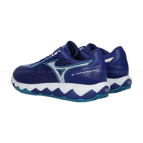 Mizuno Wave Enforce Tour 2 Clay - Bellwether Blue/White/Fjord Blue