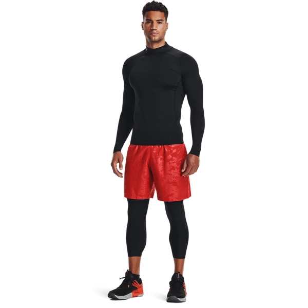 Under Armour HeatGear Mock Maglia - Black/White