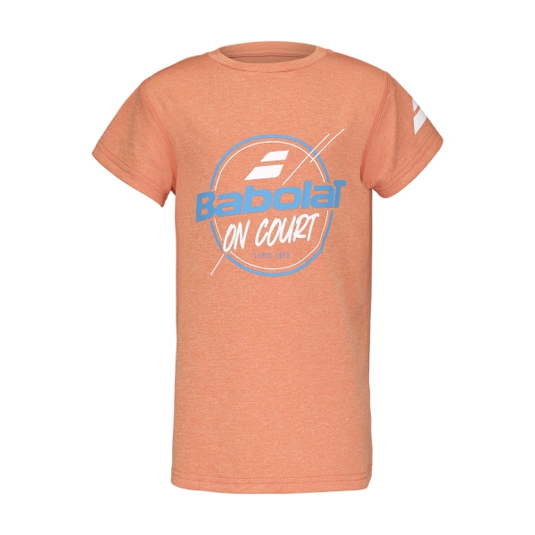 Tennis Polo and Shirts Boy Babolat Exercise Graphic Pro TShirt Boy  Vibrant Orange Heather 4BTF0176020