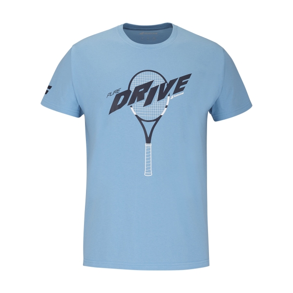 Top and Shirts Girl Babolat Drive TShirt Kids  Drive Heritage Blue 4JS25441X4128