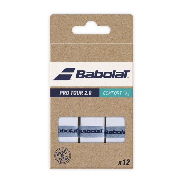 Overgrip Babolat Pro Tour 2.0 Overgrip x 12  White 654016101
