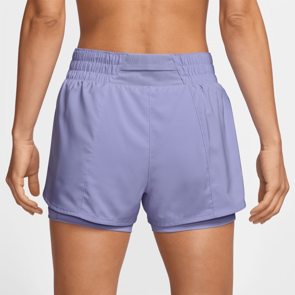 Nike One 2 in 1 3in Pantaloncini - Lilac Ice/Reflective Silver