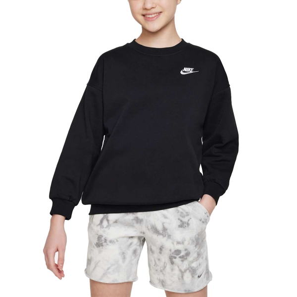 Tute e Felpe Girl Nike Club Logo Crew Felpa Bambina  Black/White FD2923010