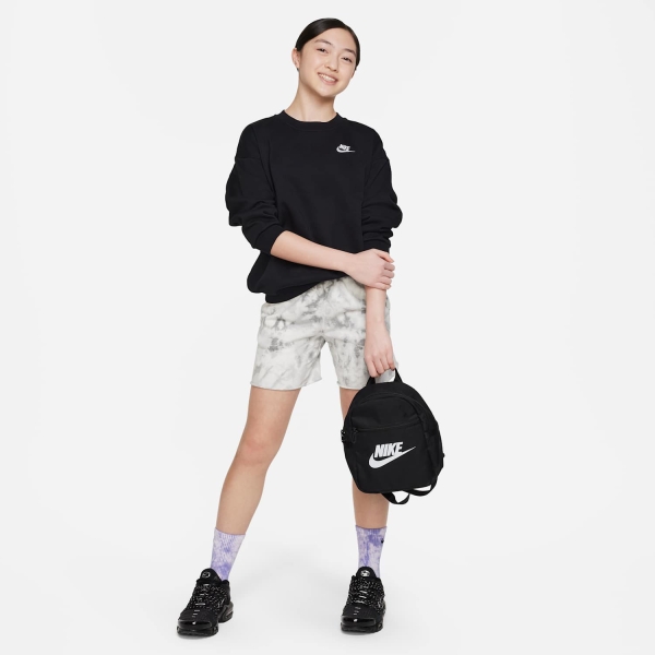 Nike Club Logo Crew Felpa Bambina - Black/White