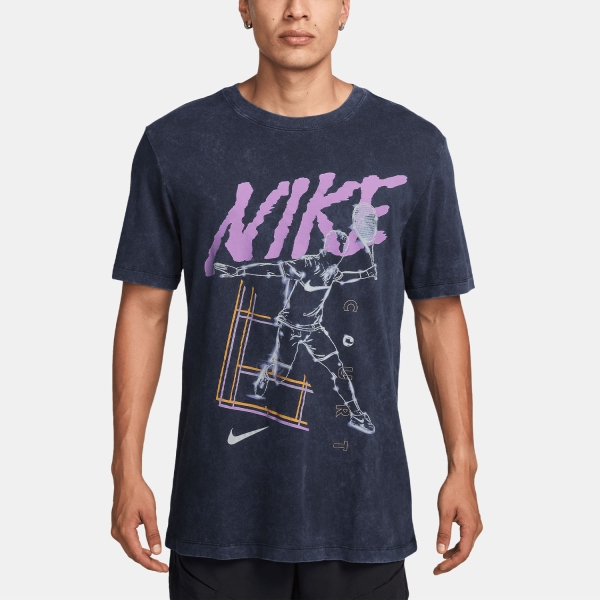 Men's Tennis Shirts Nike Court Logo TShirt  Obsidian HJ3454451