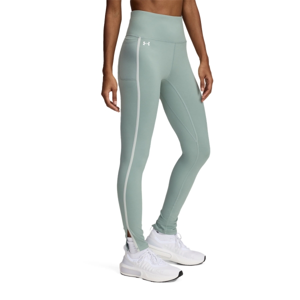 Pantaloni e Tights Tennis Donna Under Armour Motion Piped Tights  Silica Green/Hydro Green/White 13897930348