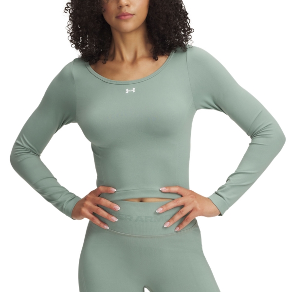 Women's Tennis Shirts and Hoodies Under Armour Vanish Seamless Shirt  Silica Green/White 13791500348