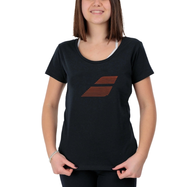 Magliette e Polo Tennis Donna Babolat Exercise Flag Logo Maglietta  Black 4WS254422000