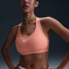 Nike Swoosh Sports Bra - Apricot Agate/White